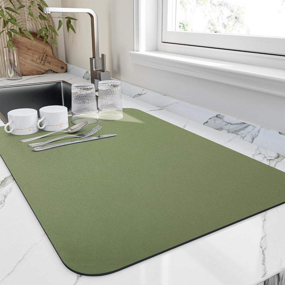Quick-Drying Dish Mat – Ultra-Absorbent Diatomite for a Clean and Organized Kitchen
