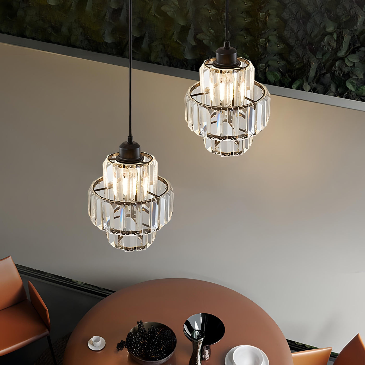 Fernando Glass Crystal Ceiling Light – Elegant Hanging Pendant with E27 Socket