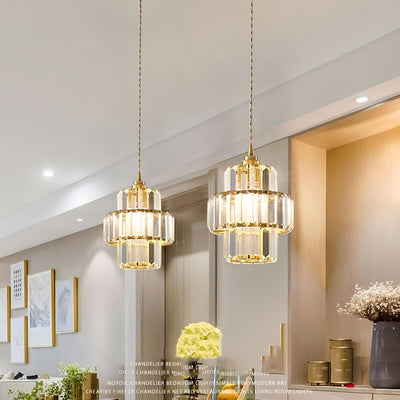 Fernando Glass Crystal Ceiling Light – Elegant Hanging Pendant with E27 Socket
