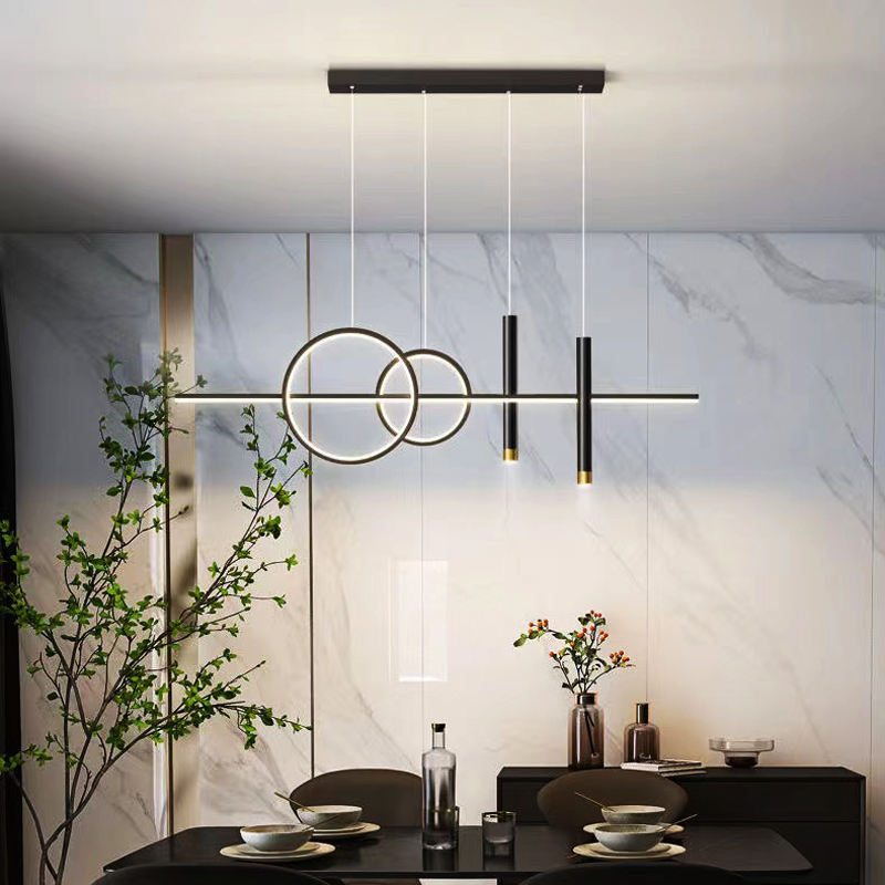 Modern LED Dining Table Ceiling Light – Adjustable Ring Design, Dimmable