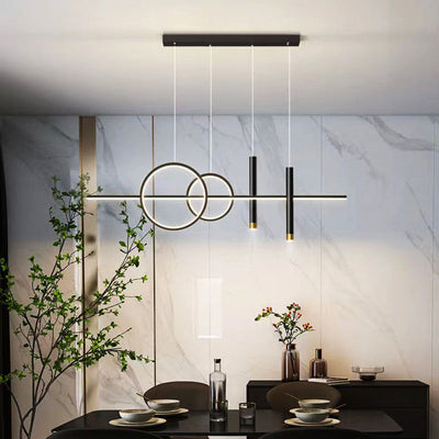 Modern LED Dining Table Ceiling Light – Adjustable Ring Design, Dimmable