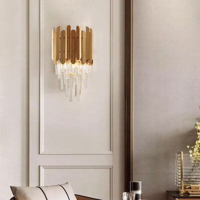 Elegant Wall Light – Stainless Steel & Glass Fixture for Stylish Interiors
