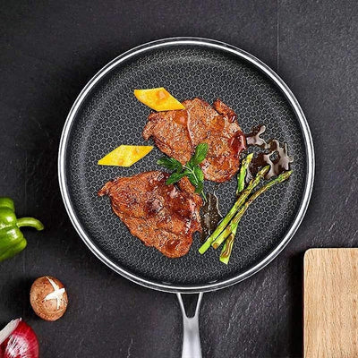 CuisinePro – Stainless Steel Non-Stick Frying Pan for Effortless & Professional Cooking