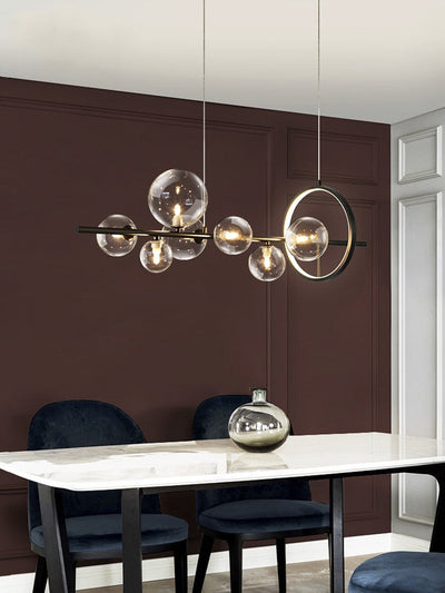 Bubble Glass Chandelier – Unique Transparent Floating Light Fixture (G4, Adjustable 150cm)