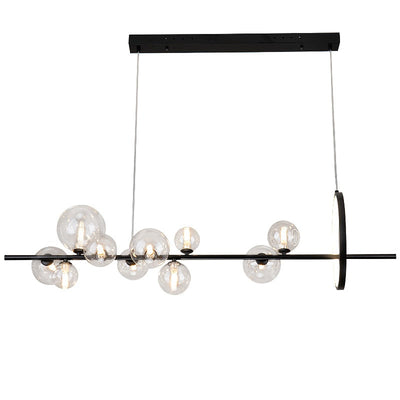Bubble Glass Chandelier – Unique Transparent Floating Light Fixture (G4, Adjustable 150cm)