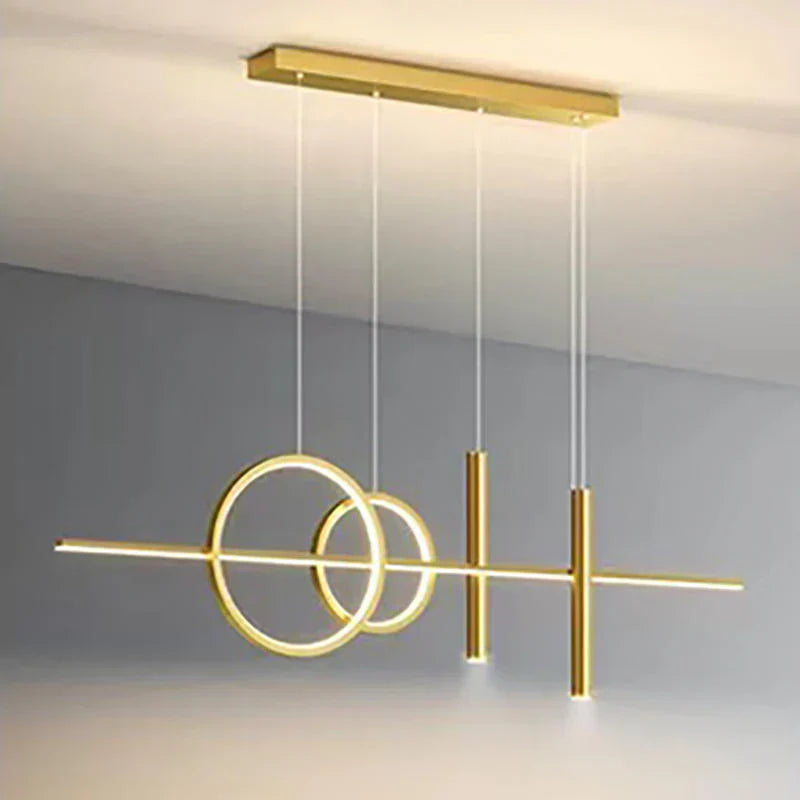 Modern LED Dining Table Ceiling Light – Adjustable Ring Design, Dimmable