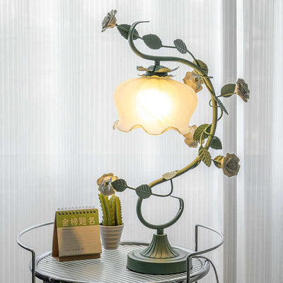 RosaGlo™ Stylish Covered Rose Lamp – Timeless Elegance with a Romantic Glow