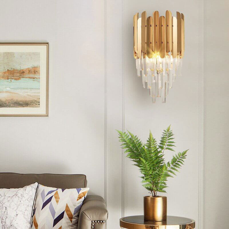 Elegant Wall Light – Stainless Steel & Glass Fixture for Stylish Interiors