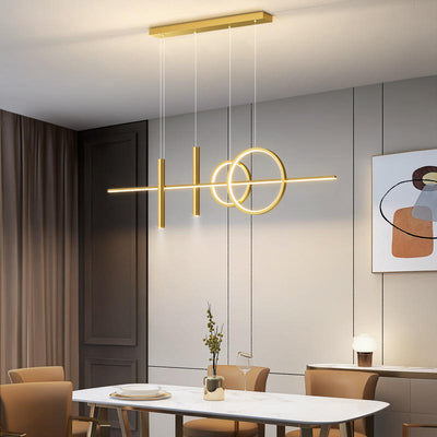 Modern LED Dining Table Ceiling Light – Adjustable Ring Design, Dimmable