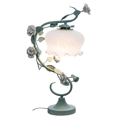 RosaGlo™ Stylish Covered Rose Lamp – Timeless Elegance with a Romantic Glow