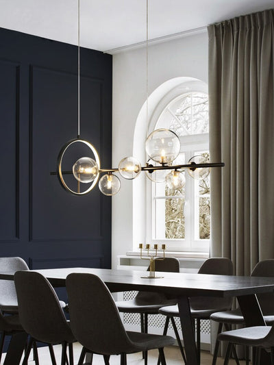 Bubble Glass Chandelier – Unique Transparent Floating Light Fixture (G4, Adjustable 150cm)