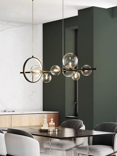 Bubble Glass Chandelier – Unique Transparent Floating Light Fixture (G4, Adjustable 150cm)