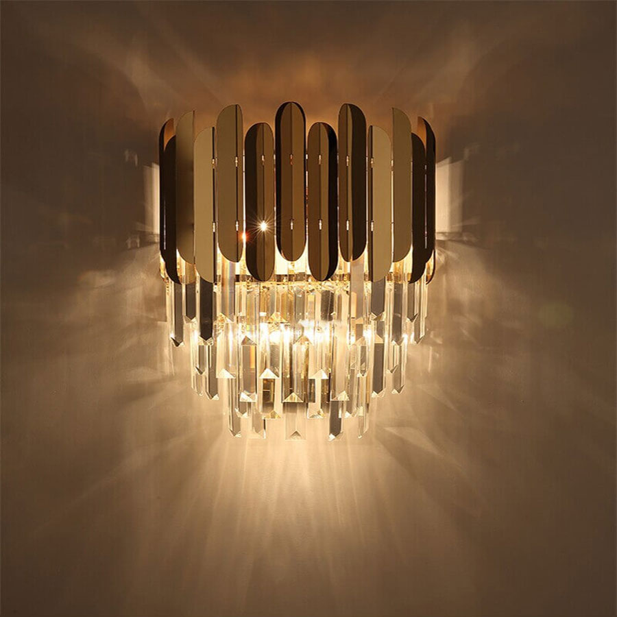 Elegant Wall Light – Stainless Steel & Glass Fixture for Stylish Interiors