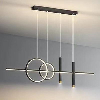 Modern LED Dining Table Ceiling Light – Adjustable Ring Design, Dimmable