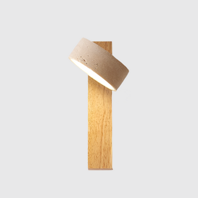 Wabi-Sabi Off-White Travertine Wall Lamp – Minimalist Elegance in Natural Form
