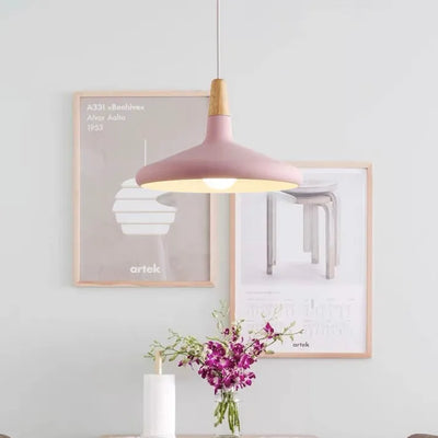 French Macaron Cone Pendant Light – Playful & Elegant Metal Hanging Lamp (E26/E27)