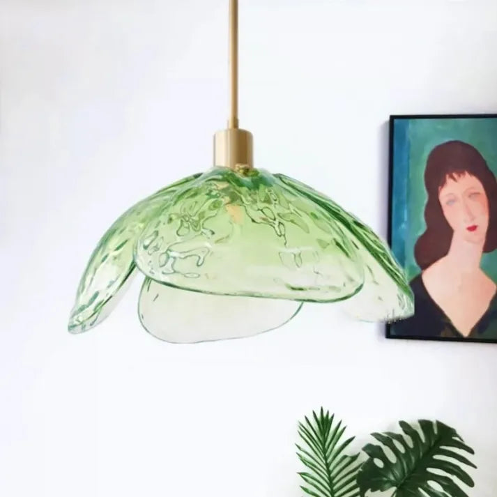 Floral Blossom Pendant Light – Elegant Glass Hanging Lamp for Bedrooms & Living Spaces