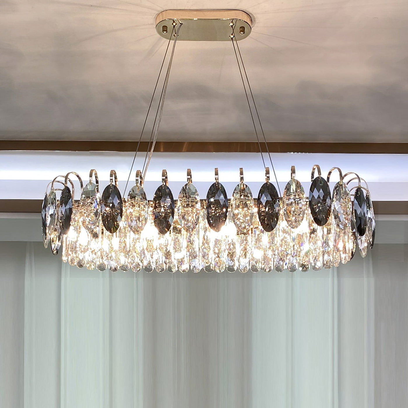 Luxury K9 Crystal Chandelier – Elegant Rose Gold Design & Dimmable LED