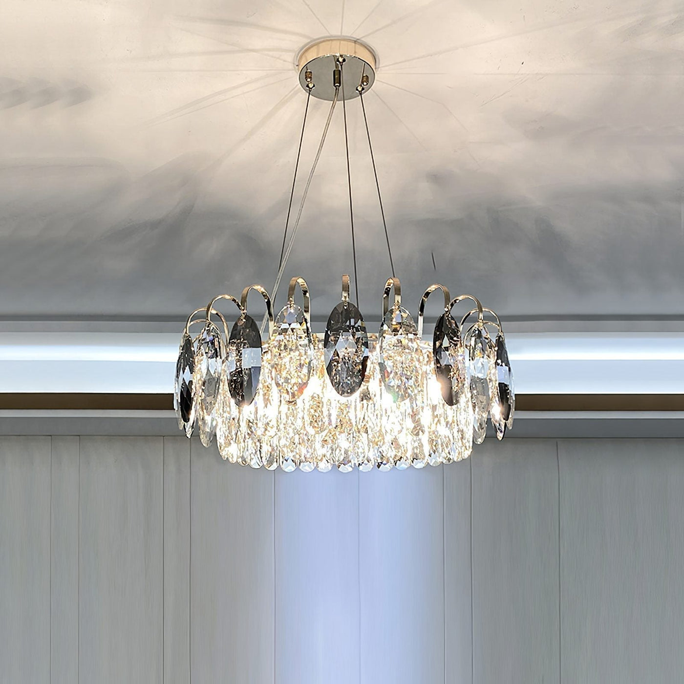 Luxury K9 Crystal Chandelier – Elegant Rose Gold Design & Dimmable LED
