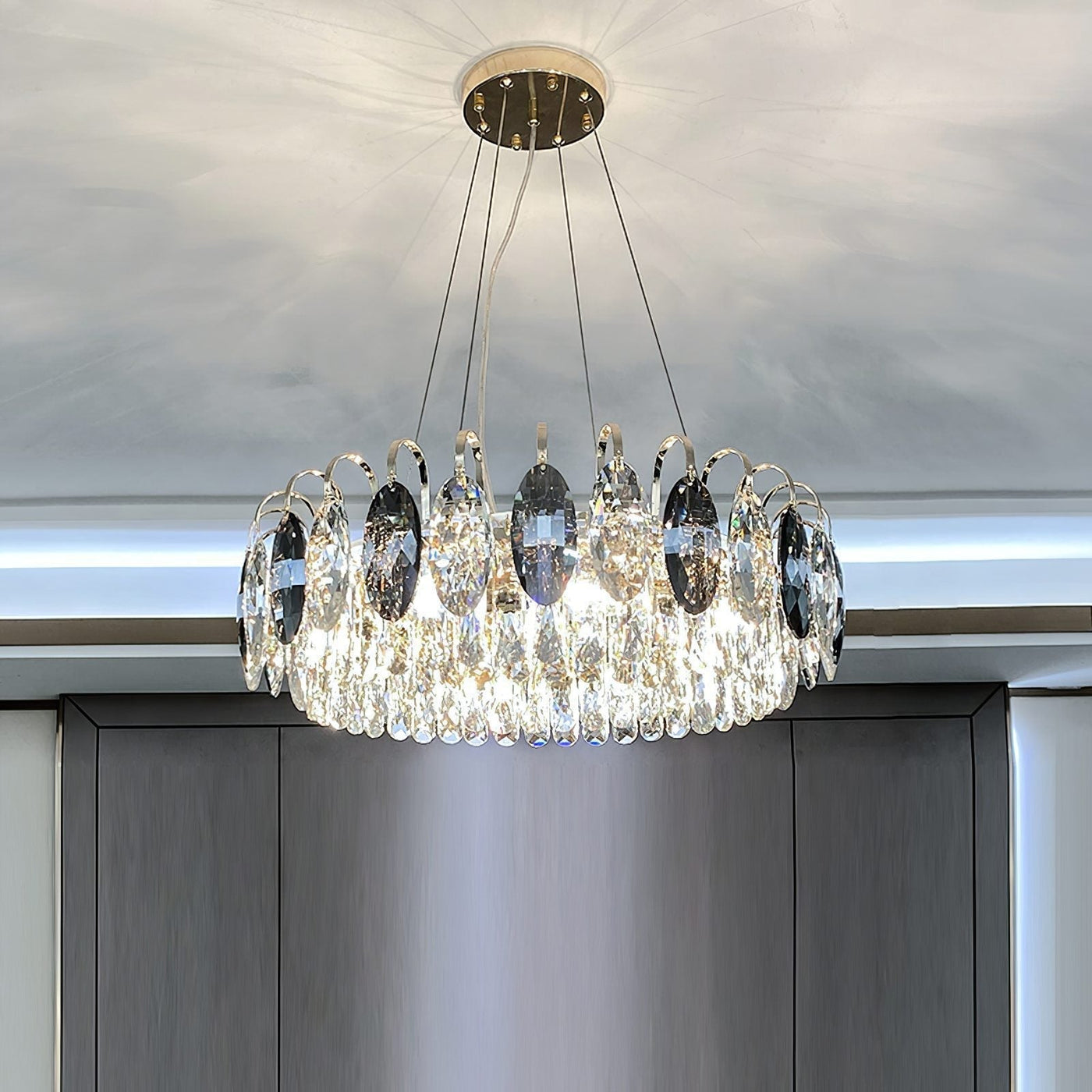 Luxury K9 Crystal Chandelier – Elegant Rose Gold Design & Dimmable LED