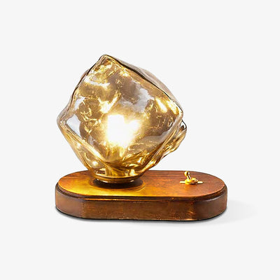 Ice Stone Glass Table Lamp – Elegant & Ambient Lighting for a Sophisticated Home