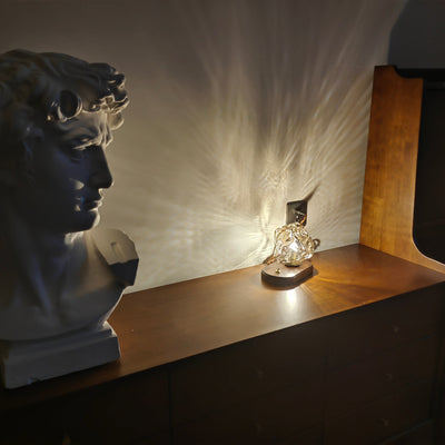 Ice Stone Glass Table Lamp – Elegant & Ambient Lighting for a Sophisticated Home