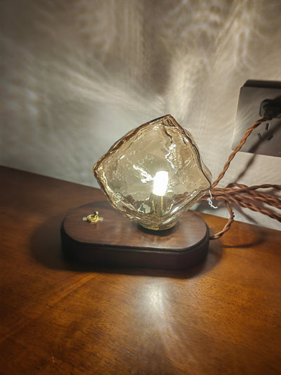Ice Stone Glass Table Lamp – Elegant & Ambient Lighting for a Sophisticated Home