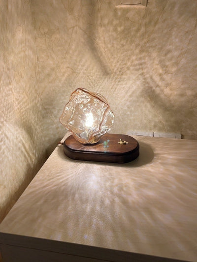 Ice Stone Glass Table Lamp – Elegant & Ambient Lighting for a Sophisticated Home