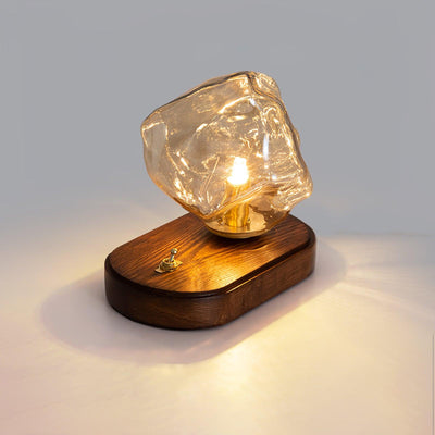 Ice Stone Glass Table Lamp – Elegant & Ambient Lighting for a Sophisticated Home