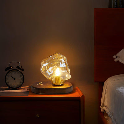 Ice Stone Glass Table Lamp – Elegant & Ambient Lighting for a Sophisticated Home