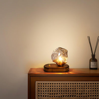 Ice Stone Glass Table Lamp – Elegant & Ambient Lighting for a Sophisticated Home