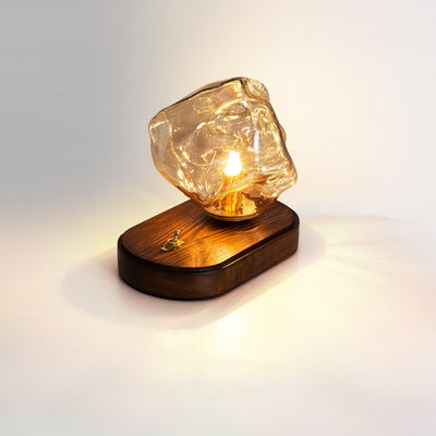 Ice Stone Glass Table Lamp – Elegant & Ambient Lighting for a Sophisticated Home