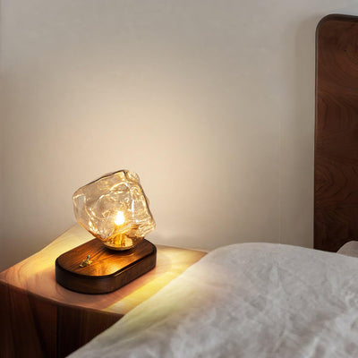 Ice Stone Glass Table Lamp – Elegant & Ambient Lighting for a Sophisticated Home