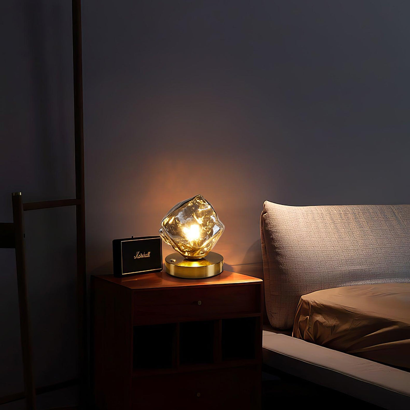 Ice Stone Glass Table Lamp – Elegant & Ambient Lighting for a Sophisticated Home