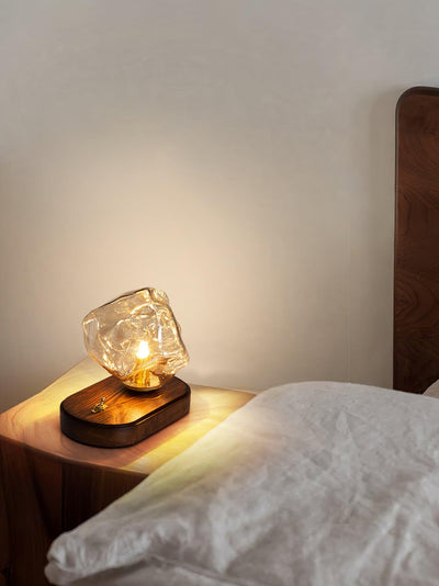 Ice Stone Glass Table Lamp – Elegant & Ambient Lighting for a Sophisticated Home