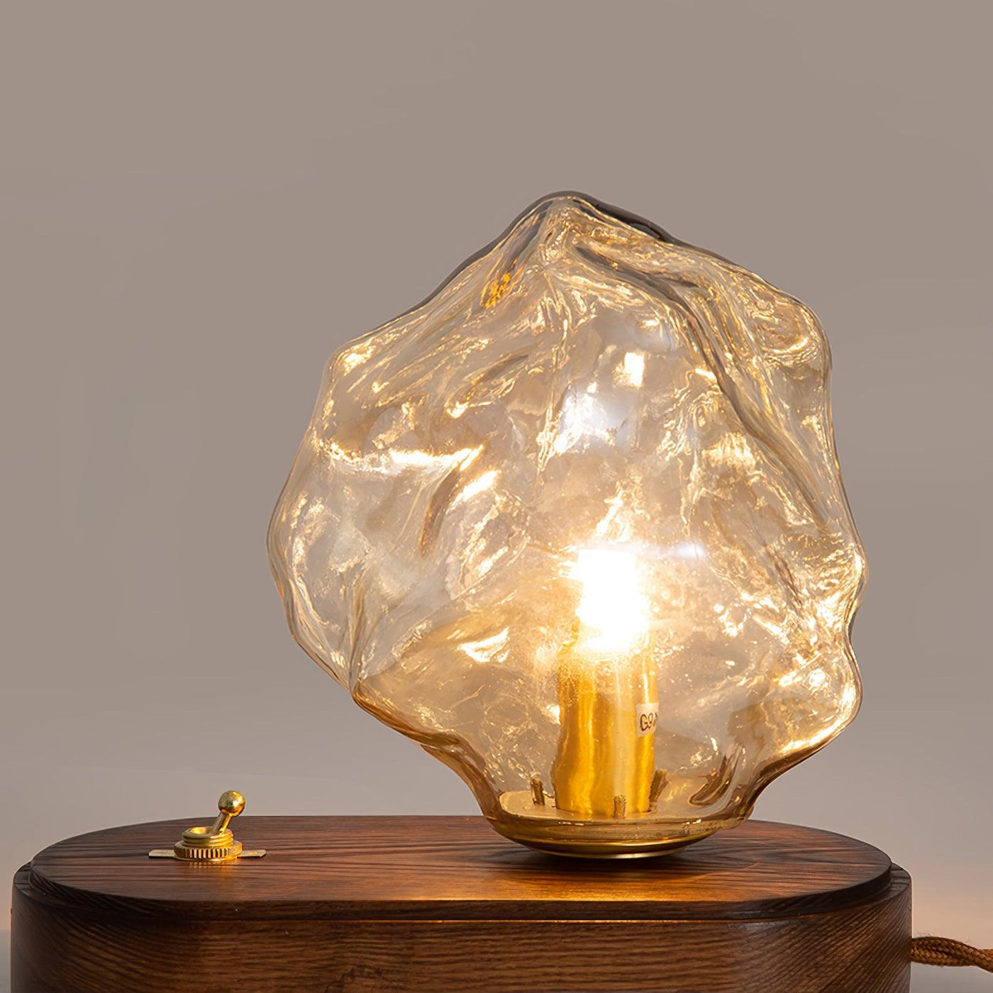 Ice Stone Glass Table Lamp – Elegant & Ambient Lighting for a Sophisticated Home