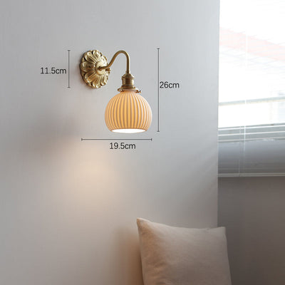 Brass & White Ceramic Wall Light – Classic Elegance for Timeless Interiors