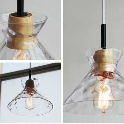 Japanese Minimalist Chandelier – Timeless Elegance in Glass & Iron