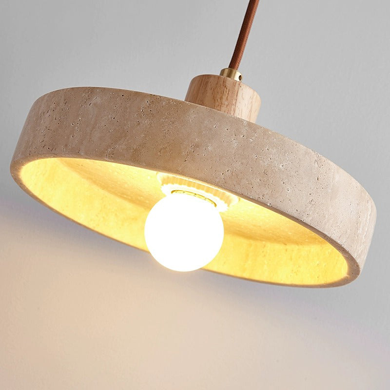 Vintage Wabi-Sabi Stone Pendant Light – Natural Elegance with Warm LED Glow