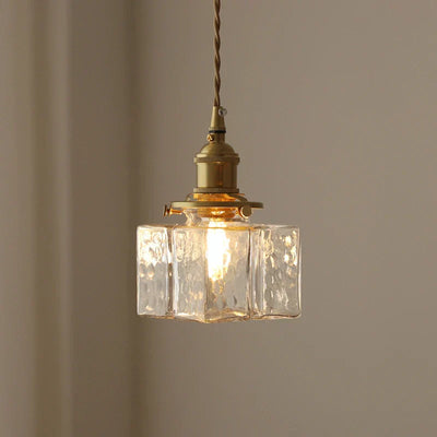 Modern Retro Glass Pendant Light – Elegant Hanging Lamp with Gold Cord