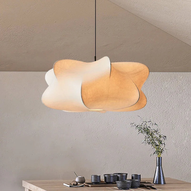 Wabi-Sabi Silk Pendant Light – Embracing Imperfection with Timeless Elegance