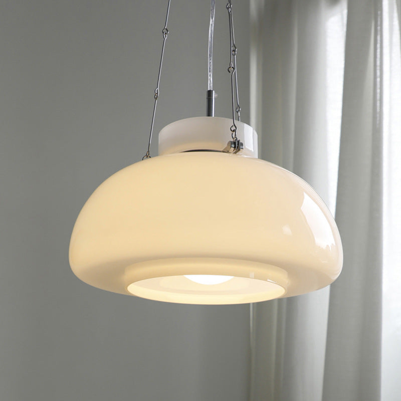 Milky Pendant Light – Elegant Glass & Metal Hanging Lamp for Timeless Interiors