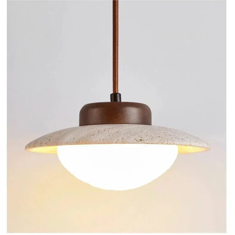 Vintage LED Chandelier – A Timeless Fusion of Stone & Wood
