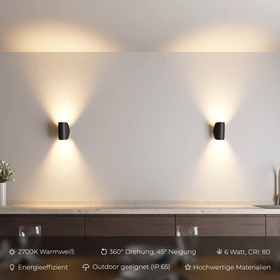 LumosWave – Modern LED Outdoor Wall Light for Warm and Elegant Illumination