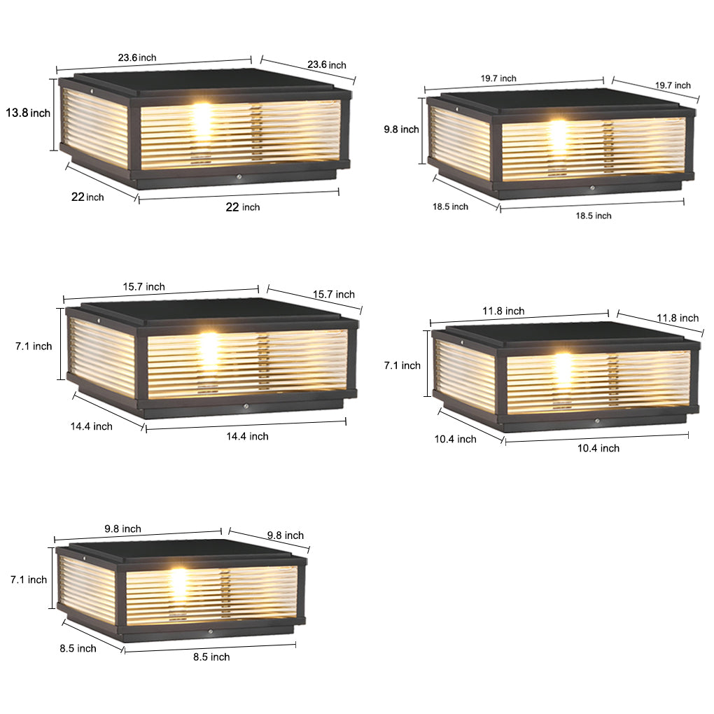 Modern LED Outdoor Pillar Light – Elegant Black Design with Hardwired & Solar Options
