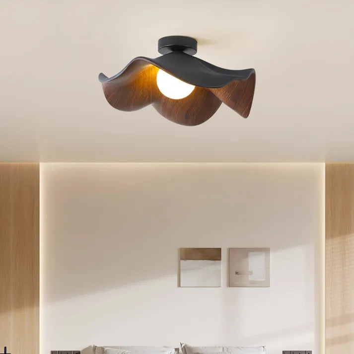 Nordic Wooden Lotus Ceiling Light – Nature-Inspired Elegance for Modern Interiors