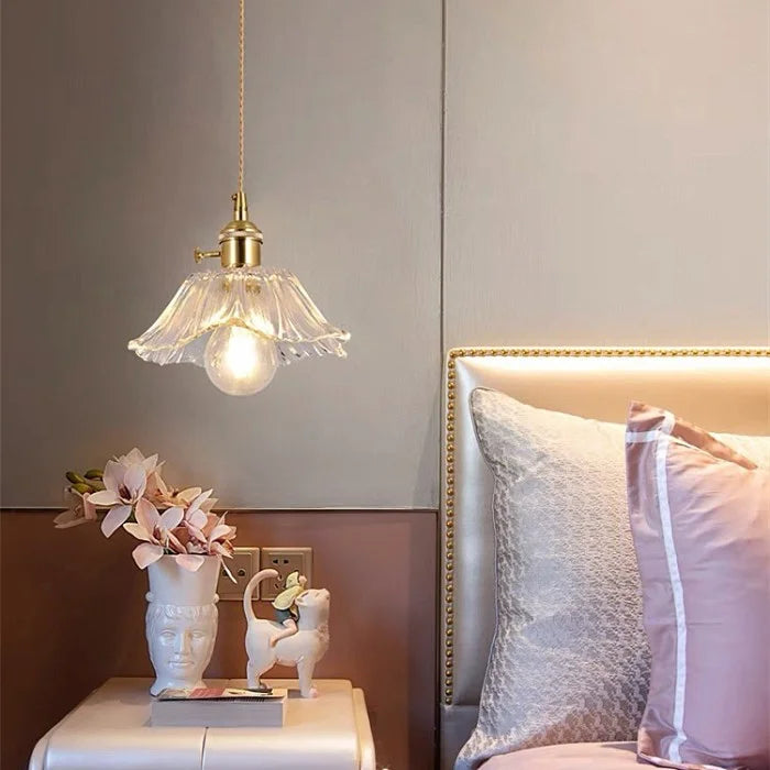 Lotus Glass Pendant Light – Elegant Retro Design for a Romantic Ambiance