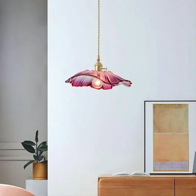 Lotus Glass Pendant Light – Elegant Retro Design for a Romantic Ambiance