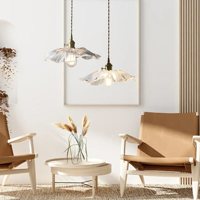 Lotus Glass Pendant Light – Elegant Retro Design for a Romantic Ambiance
