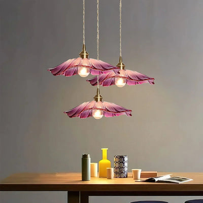 Lotus Glass Pendant Light – Elegant Retro Design for a Romantic Ambiance